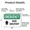 Signmission Gas Shutoff (Up Arrow) With Symbol, 10 in W x Rectangle, Aluminum OS-2PACK-EM-A-710-L-10390 - alternate 3